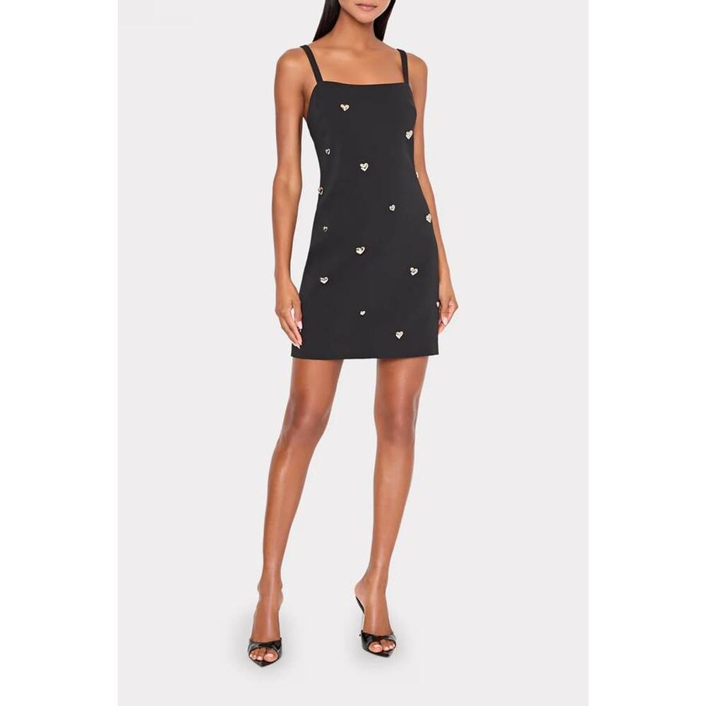 Milly Colette Heart Applique Mini Dress in Black 6